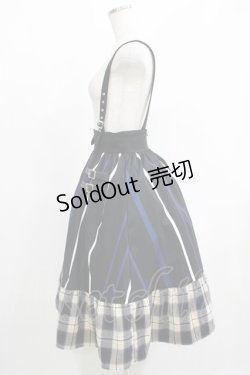 画像2: NieR Clothing / SUSPENDER×ベルト装飾付きブロッキングスカート  ブラック H-25-05-22-007-PU-SK-KB-ZH