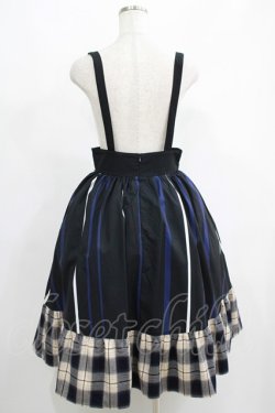 画像3: NieR Clothing / SUSPENDER×ベルト装飾付きブロッキングスカート  ブラック H-25-05-22-007-PU-SK-KB-ZH