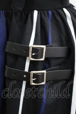 画像5: NieR Clothing / SUSPENDER×ベルト装飾付きブロッキングスカート  ブラック H-25-05-22-007-PU-SK-KB-ZH