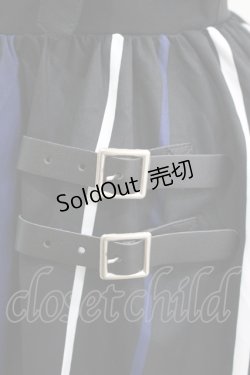 画像5: NieR Clothing / SUSPENDER×ベルト装飾付きブロッキングスカート  ブラック H-25-05-22-007-PU-SK-KB-ZH