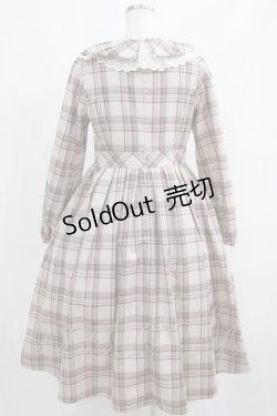 画像3: Melody BasKet / リボンとレースカラーのタータンチェックワンピース M ピンクベージュ H-25-05-22-001-LO-OP-KB-ZH