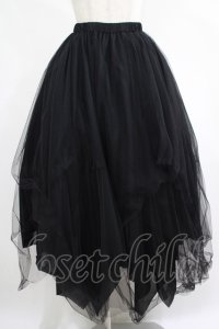 ATELIER BOZ / ランダムチュールロングスカート  ブラック H-25-05-22-009-EL-SK-KB-ZH