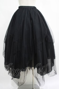画像3: ATELIER BOZ / ランダムチュールロングスカート  ブラック H-25-05-22-009-EL-SK-KB-ZH