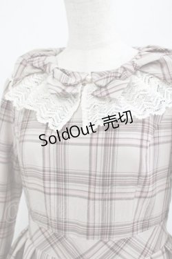 画像4: Melody BasKet / リボンとレースカラーのタータンチェックワンピース M ピンクベージュ H-25-05-22-001-LO-OP-KB-ZH