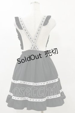 画像2: DearMyLove / はしごレースサス付きフリルリボンスカート L ブラック H-25-05-23-044-EL-SK-NS-ZH