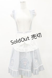 Amavel / 宮燈街の飴売り子エプロンスカート Free サックス H-25-05-23-045-CA-SK-NS-ZH