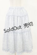 m petit by misako / NINA'Sコラボスカート L サックス/アイボリー　リバーシブル H-25-05-23-050-LO-SK-NS-ZH