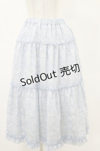 m petit by misako / NINA'Sコラボスカート L サックス/アイボリー　リバーシブル H-25-05-23-050-LO-SK-NS-ZH