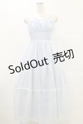 Lovely Tency / 眞白ありすコラボ/ティアードジャンパースカート L サックス H-25-05-23-063-LO-OP-NS-ZH