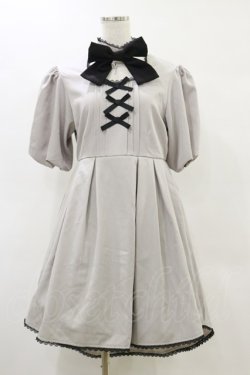 画像1: DearMyLove / バルーン袖リボンリボンワンピース L グレー H-25-05-23-070-EL-OP-NS-ZH