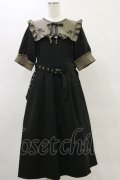 DearMyLove / ガーターデザインバラ刺繍ワンピース LL ブラック/カーキ H-25-05-23-071-EL-OP-NS-ZH