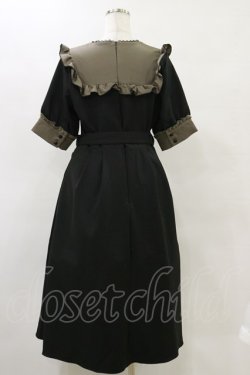 画像2: DearMyLove / ガーターデザインバラ刺繍ワンピース LL ブラック/カーキ H-25-05-23-071-EL-OP-NS-ZH