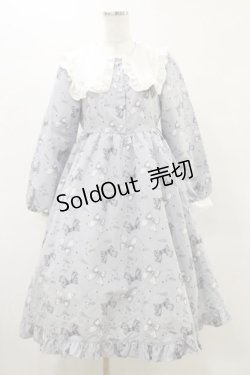 画像1: Lovely Tency / 眞白ありすコラボ/リボンプリントワンピース M 淡水色 H-25-05-23-077-LO-OP-NS-ZH