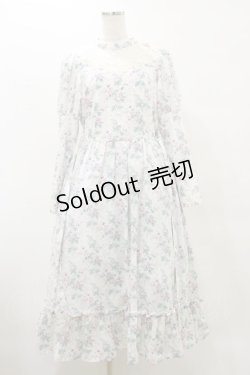 画像1: Kurumi Collaboration / 花柄クラシカルワンピース L オフ H-25-05-23-078-LO-OP-NS-ZH