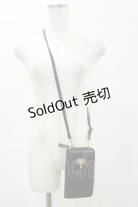 axes femme / ローズ型押しスマホポシェット  ブラック H-25-05-23-010-AX-BG-NS-ZH