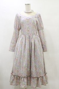 Kurumi Collaboration / 花柄クラシカルワンピース L ラベンダー H-25-05-23-079-LO-OP-NS-ZH