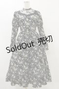 Kurumi Collaboration / 花柄クラシカルワンピース SS ブラック H-25-05-23-080-LO-OP-NS-ZH