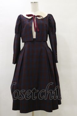 画像1: Maison de FLEUR Petite Robe canone / クロエが微笑むワンピース M Bordeaux H-25-05-23-083-EL-OP-NS-ZH