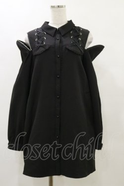 画像3: DearMyLove / レースアップ オフショルジップワンピース LL ブラック H-25-05-23-086-EL-BL-NS-ZH