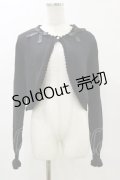 m petit by misako / リボンニットボレロ L ブラック H-25-05-23-018-LO-TO-NS-ZH