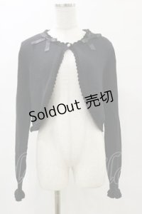 m petit by misako / リボンニットボレロ L ブラック H-25-05-23-018-LO-TO-NS-ZH
