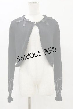 画像1: m petit by misako / リボンニットボレロ L ブラック H-25-05-23-018-LO-TO-NS-ZH