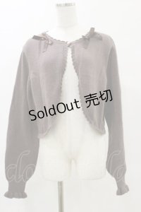 m petit by misako / リボンニットボレロ L チャコール H-25-05-23-019-LO-TO-NS-ZH