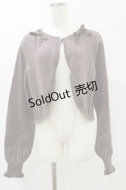画像1: m petit by misako / リボンニットボレロ L チャコール H-25-05-23-019-LO-TO-NS-ZH