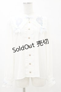 Amavel / 宮燈街の飴売り子チャイナブラウス Free オフ/サックス H-25-05-23-021-CA-BL-NS-ZH