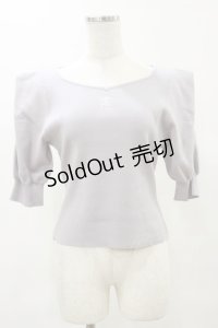 Amavel / Feminine Vintage モノグラムニットトップス Free グレー H-25-05-23-024-CA-TO-NS-ZH