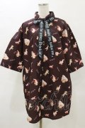 Jamie エーエヌケー / エンジェルプリントBIGシャツ M ブラウン H-25-05-23-025-LO-BL-NS-ZH