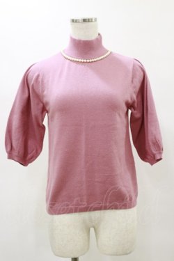 画像1: Maison de FLEUR Petite Robe canone / 癒しを知る日のパールニット Free ピンク H-25-05-23-029-EL-TO-NS-ZH