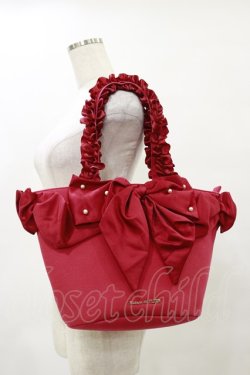 画像1: Maison de FLEUR / SnowWhite/フリルハンドルトートバッグ  レッド H-25-05-23-003-LO-BG-NS-ZH