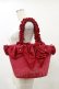画像1: Maison de FLEUR / SnowWhite/フリルハンドルトートバッグ  レッド H-25-05-23-003-LO-BG-NS-ZH (1)