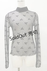 axes femme POETIQUE / 2WAYリボンチュールプルオーバー M ブラック H-25-05-23-032-AX-TO-NS-ZH