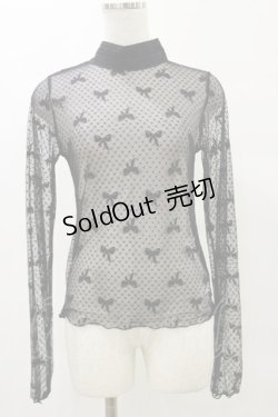 画像1: axes femme POETIQUE / 2WAYリボンチュールプルオーバー M ブラック H-25-05-23-032-AX-TO-NS-ZH