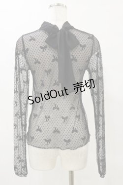 画像2: axes femme POETIQUE / 2WAYリボンチュールプルオーバー M ブラック H-25-05-23-032-AX-TO-NS-ZH