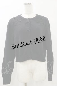 m petit by misako / バラ刺繍ニットカーディガン L ブラック H-25-05-23-035-LO-TO-NS-ZH