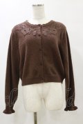 m petit by misako / AM バラレースニットカーディガン L ブラウン H-25-05-23-036-LO-TO-NS-ZH