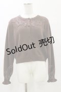 m petit by misako / AM バラレースニットカーディガン L ブラウン H-25-05-23-036-LO-TO-NS-ZH