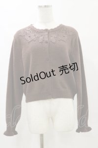 m petit by misako / AM バラレースニットカーディガン L ブラウン H-25-05-23-036-LO-TO-NS-ZH