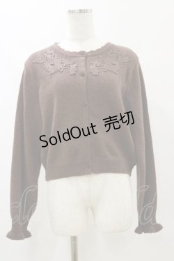 画像1: m petit by misako / AM バラレースニットカーディガン L ブラウン H-25-05-23-036-LO-TO-NS-ZH