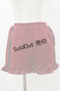 画像1: DearMyLove / ジャージフリルショートパンツ S レッド H-25-05-23-040-EL-PA-NS-ZH