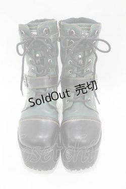 画像1: YOSUKE / 厚底ブーツ LL(約25.0cm) グリーン H-25-05-25-1001-PU-SH-KB-ZH