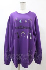 NieR Clothing / プリントSWEAT  2XL パープル H-25-05-25-1039-PU-TO-KB-ZH