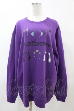 画像1: NieR Clothing / プリントSWEAT  2XL パープル H-25-05-25-1039-PU-TO-KB-ZH