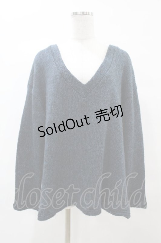 画像1: 【SALE】GADGET GROW / Vネックニット  ブルー H-25-05-25-1041-GO-TO-KB-ZT313 (1)