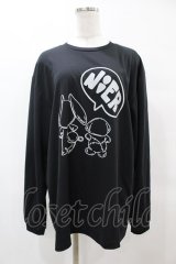 NieR Clothing / プリントLONG CUTSEW LL 黒 H-25-05-25-1043-PU-TO-KB-ZH