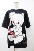 yaponskii / ピエロよだれベアTシャツ  黒 H-25-05-25-1046-PU-TO-KB-ZH