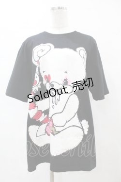 画像1: yaponskii / ピエロよだれベアTシャツ  黒 H-25-05-25-1046-PU-TO-KB-ZH
